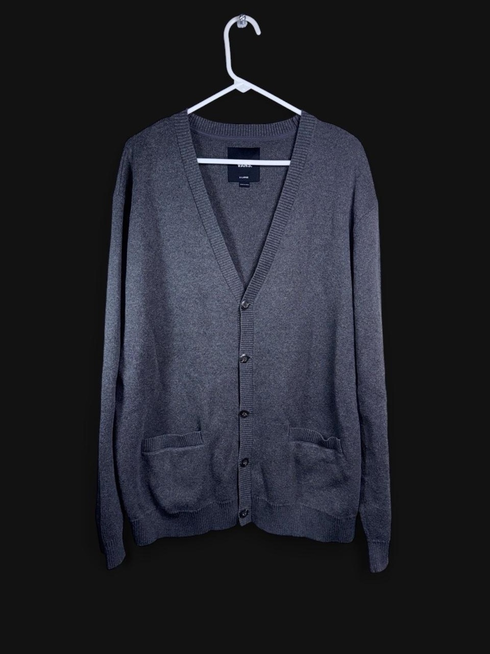 Vans Men’s Gray Button Front Knit Cardigan Sweater XL